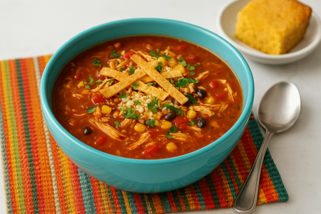 Vibrant Chicken Tortilla Soup Bowl
